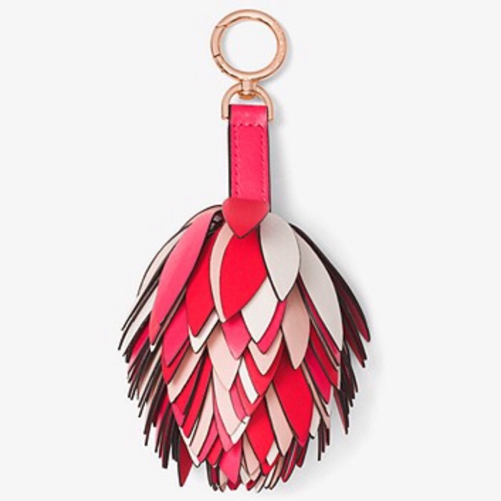 MICHAEL KORS Leather Bag Tassel Charm KeyChain Fob